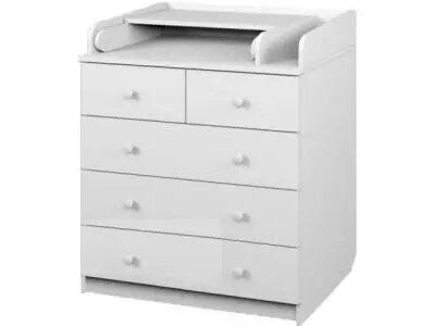 Комод раскладной с полкой АТОН СИРИУС-2 805 (ЛДСП, Шариковые направляющие, White)