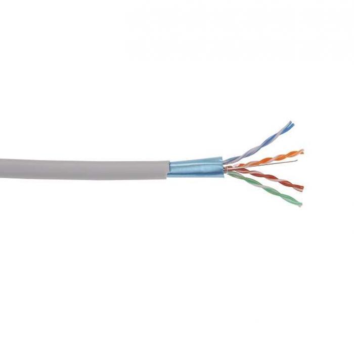 ITK Кабель связи витая пара U/UTP, кат.5E 4*2*24AWG solid, PVC, 305м, серый