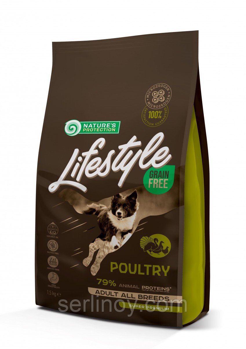 Сухой корм для собак всех пород Nature's Protection Lifestyle Grain Free Adult Poultry с мясом домашней птицы