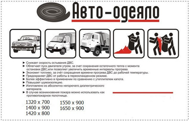 Автоодеяло белое №1 1320х700-огнестойкий спец.утеплитель двигателя, фото 2