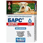 БАРС Форте Капли для щенков, инсектоакарицидные на холку, 1 пипетка