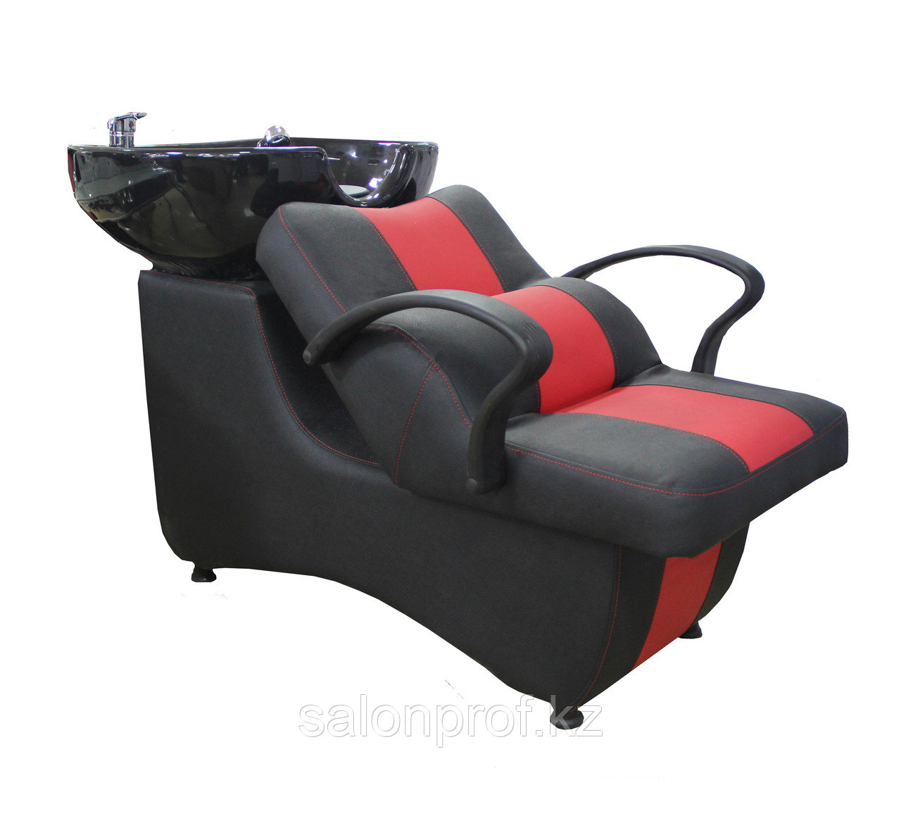 AS-006 Мойка парикмахерская с креслом (черно-красная, гладкая)