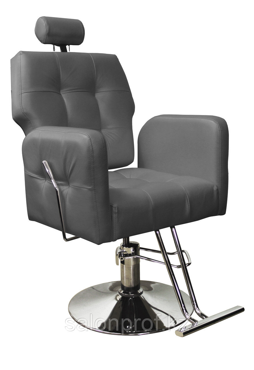 AS-8682 Кресло парикмахерское с откидной спинкой (серое, гладкое)