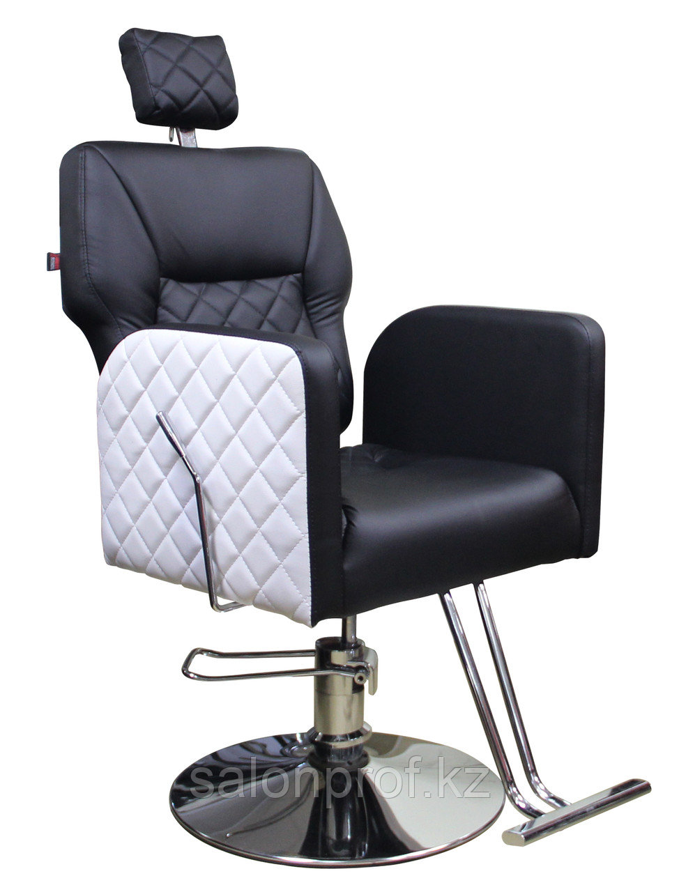 AS-6677 Кресло парикмахерское с откидной спинкой (черно-белое)
