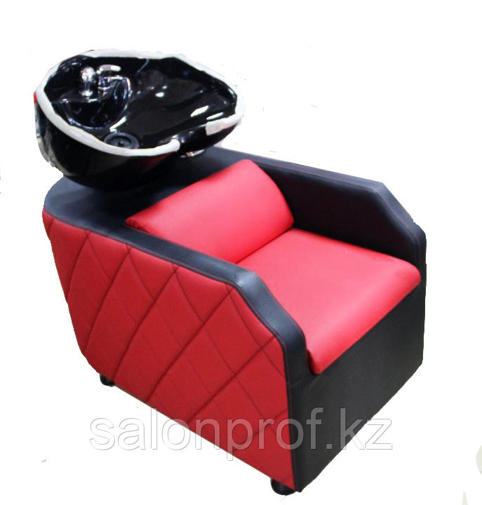AS-007 Мойка парикмахерская с креслом (красно-черная)