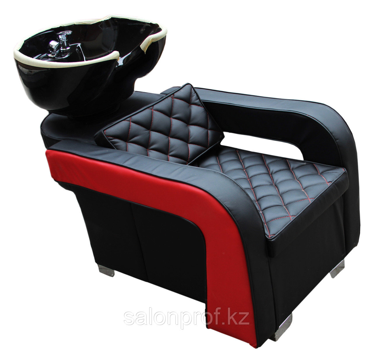AS-6011 Мойка парикмахерская с креслом (черно-красная)