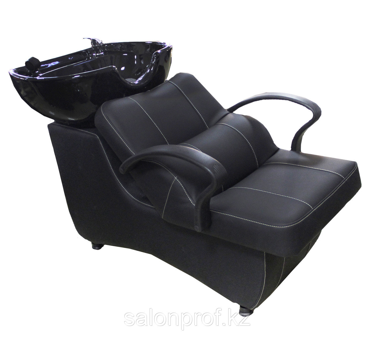 AS-006 Мойка парикмахерская с креслом (черная, "мятая кожа")