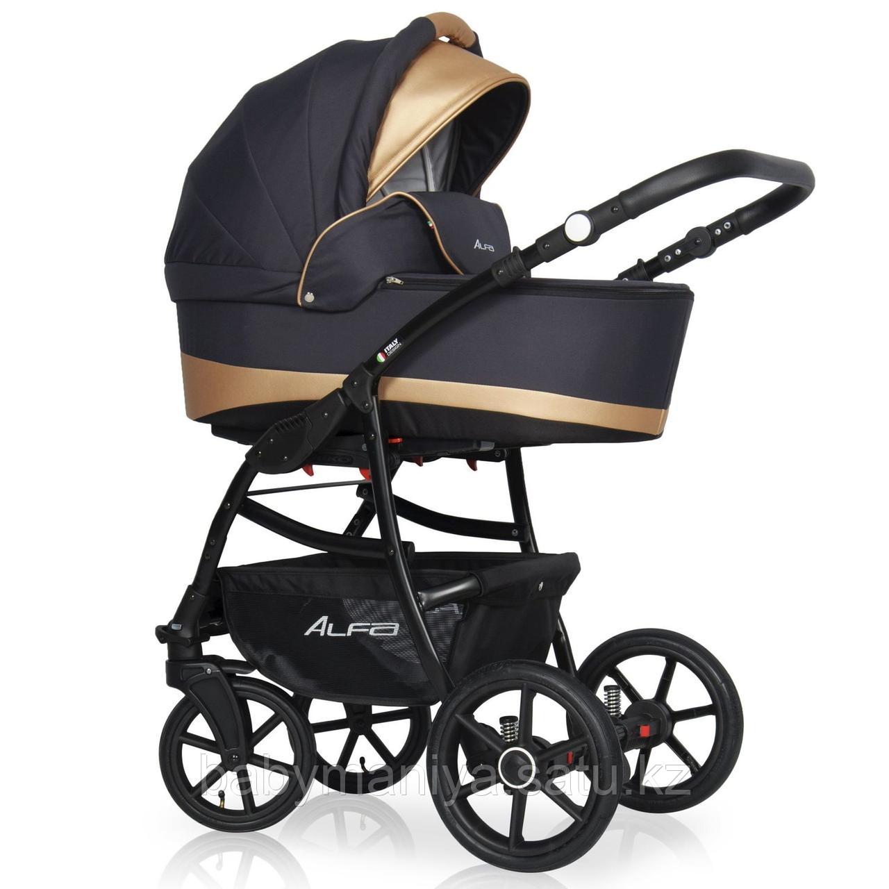 Коляска 2 в 1 RIKO BASIC ALFA ECCO 02 графит-песочный