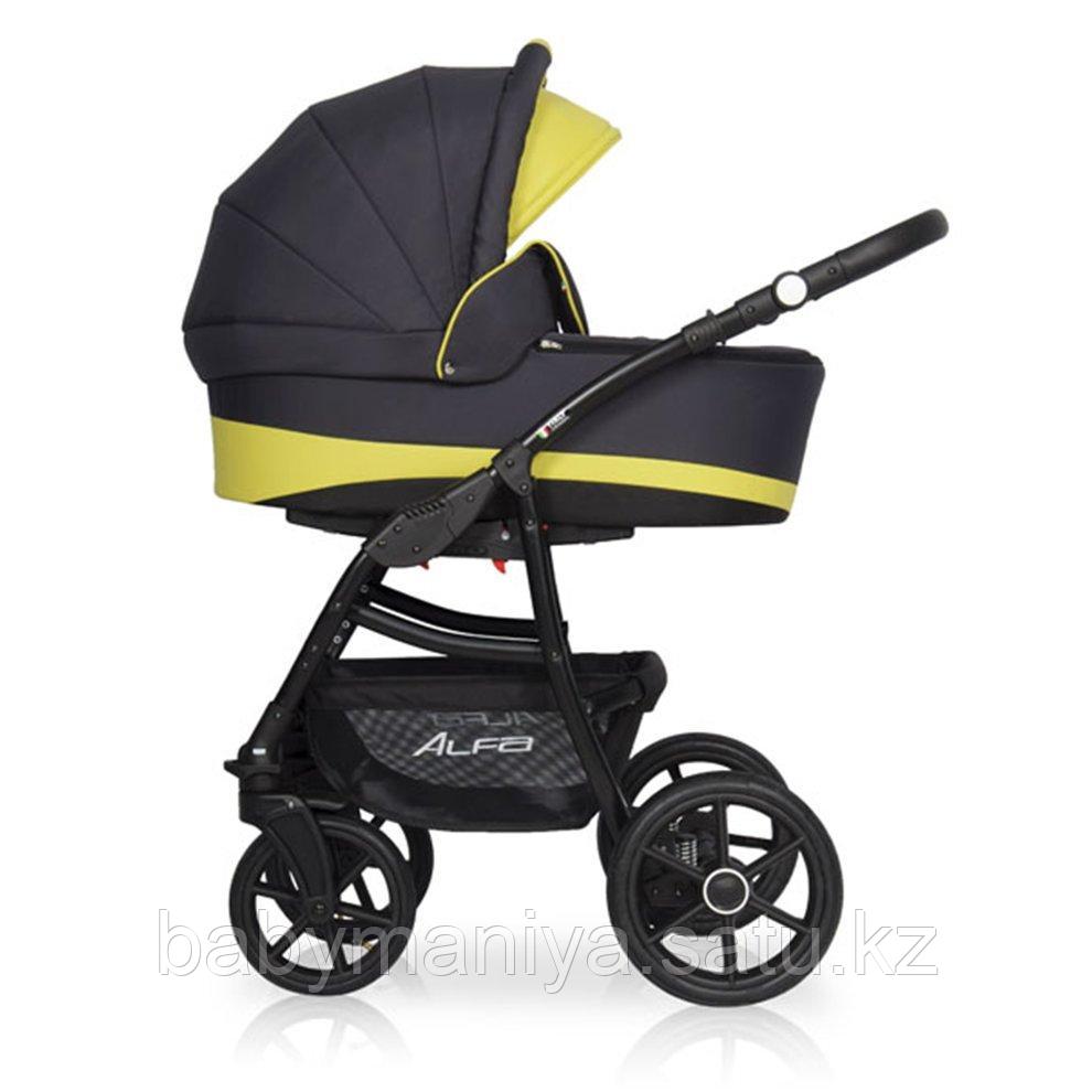 Коляска 2 в 1 RIKO BASIC ALFA ECCO10 (графит-лимонный)