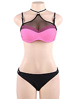 Купальник с завязками на шее Mesh Pink S, M, L, XL, фото 6