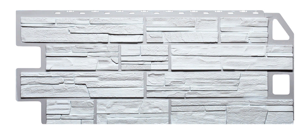 Фасадные панели Сланец Белый 1130x470 мм (0,44 м2) Дачные FINEBER