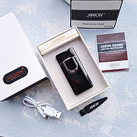 Электронная вращающаяся USB-зажигалка  "JOBON" в подарочной коробке, черная.