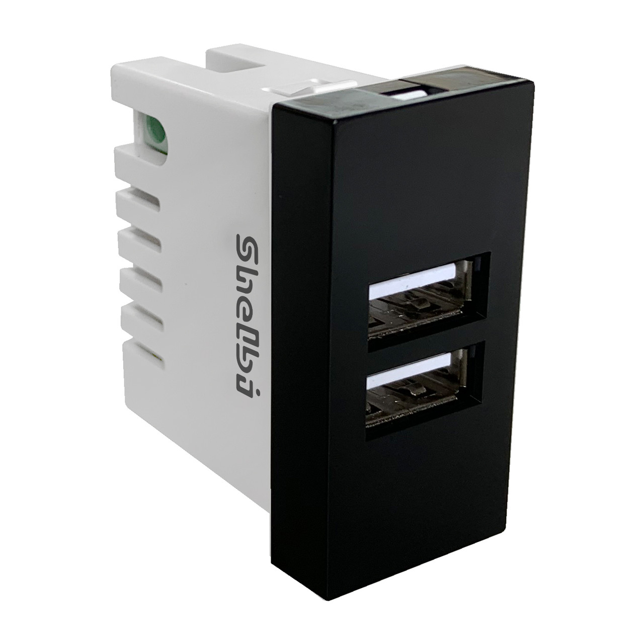 Shelbi Розетка зарядка 2-портовая USB, 2.1А, 45х22.5, чёрная