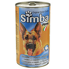 0902 SIMBA, Симба кусочки с курицей и индейкой для собак, банка 415 гр.