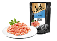 SHEBA, Шеба ломтики в соусе, лосось, консервы для кошек, пауч 75гр.