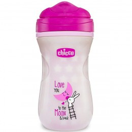 Поильник-непроливайка Chicco Glowing Cup, светящийся, роз. 14м+ 266 мл