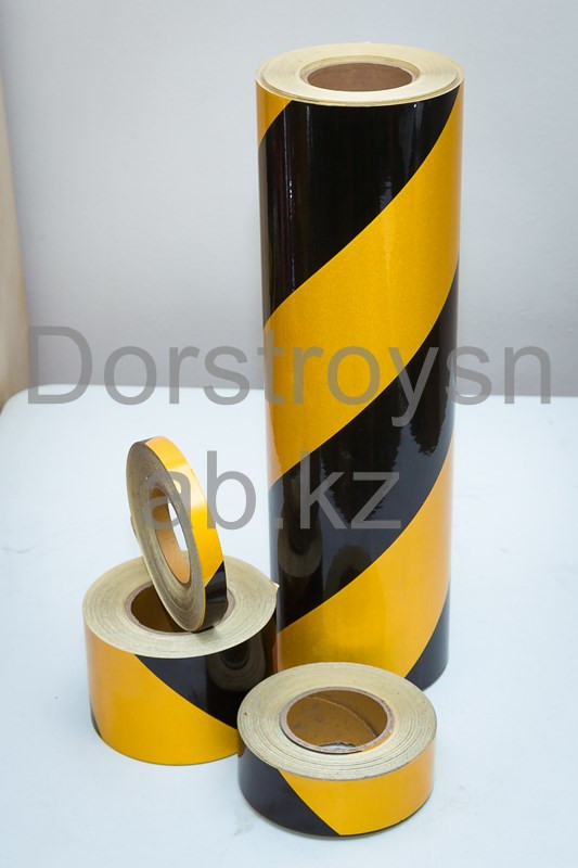 Пленка световозвращающая черно-желтая 1,22*41м Для дорожных работ - фото 1 - id-p77772728