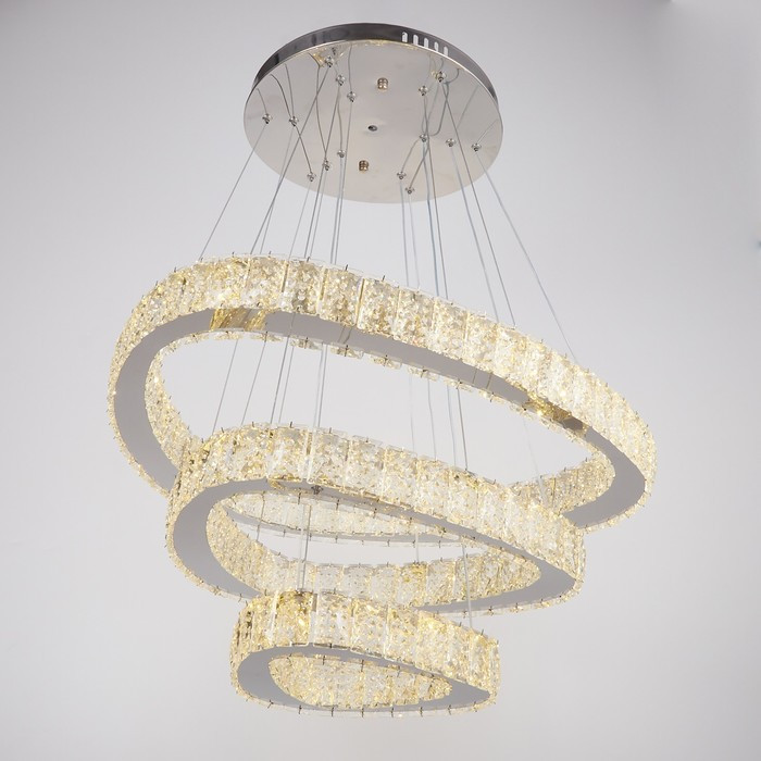 Люстраc с ПДУ 669809/3 LED 104Вт 3 режима 3000-6000К диммер хром 54х54х5 см