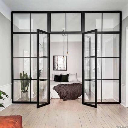 Изготовление стеклянной перегородки межкомнатные в стиле LOFT