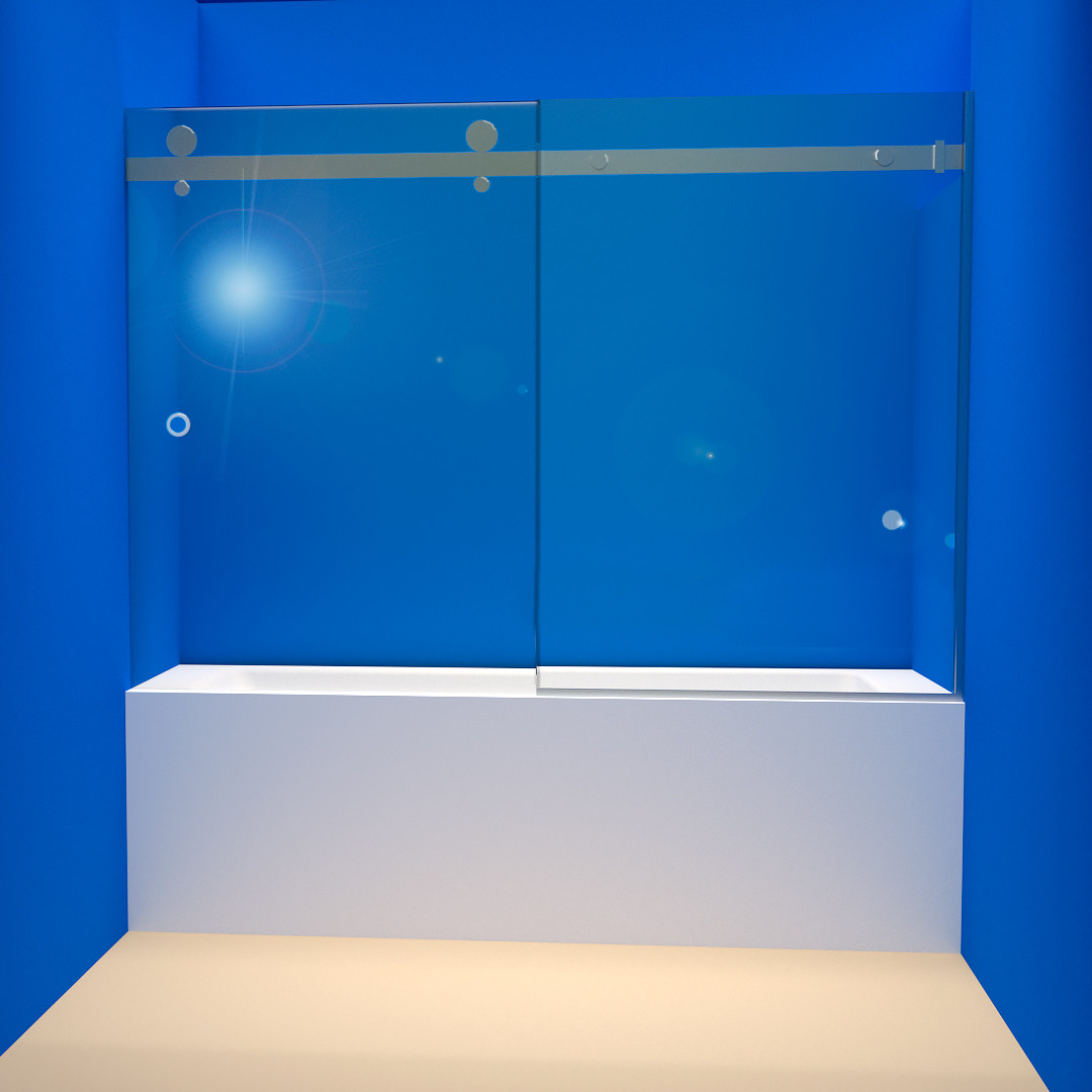 Изготовление стеклянной перегородки на ванну с раздвижными дверьми - фото 5 - id-p77778324