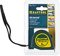 Рулетка KRAFTOOL GRAND, резеңкеленген пластикалық корпус, 3м/16мм