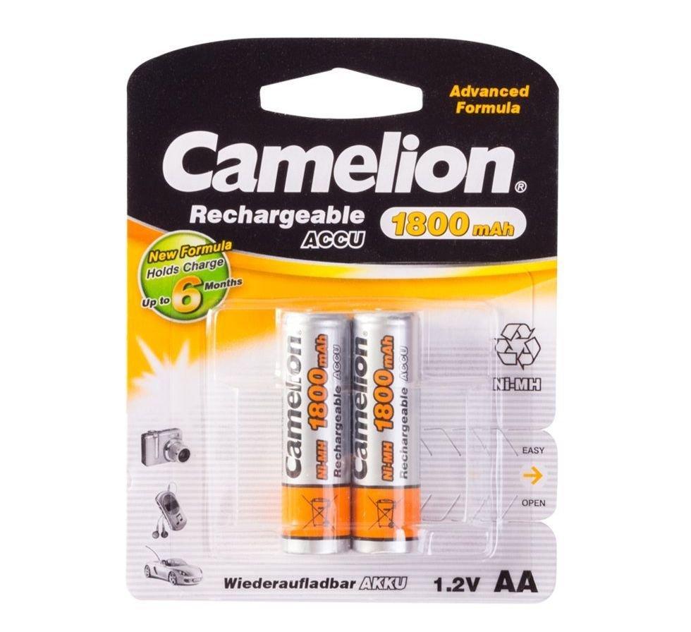 Аккумуляторная батарейка Camelion AA NH-AA1800BP2, Перезаряжаемая, 1.2V, 1800 mAh (2 шт.)