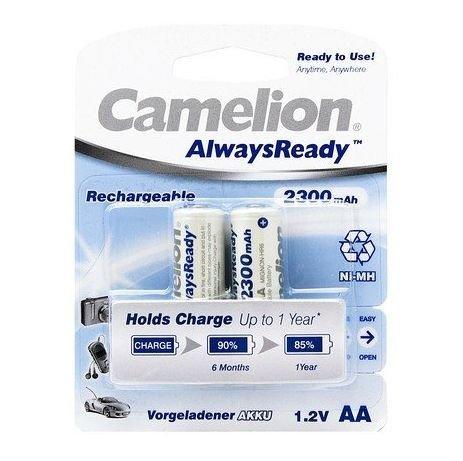 Аккумуляторная батарейка Camelion AA NH-AA2300ARBP2, AlwaysReady Rechargeable, 1.2V, 2300 mAh (2 шт.)