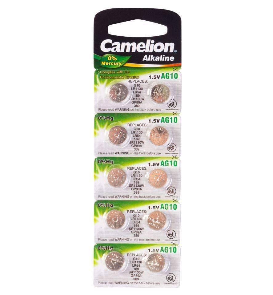 Батарейка Camelion AG10, Alkaline, 1.5V (10 шт.)