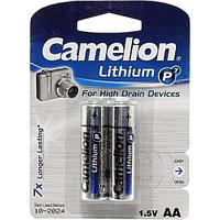 Батарейка, CAMELION, FR6-BP2, Lithium P7, AA, 1.5V, 3000 mAh, 2 шт. в блистере