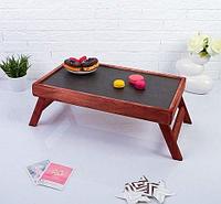 Столик складной деревянный для завтрака «Утро доброе» (Красное дерево)