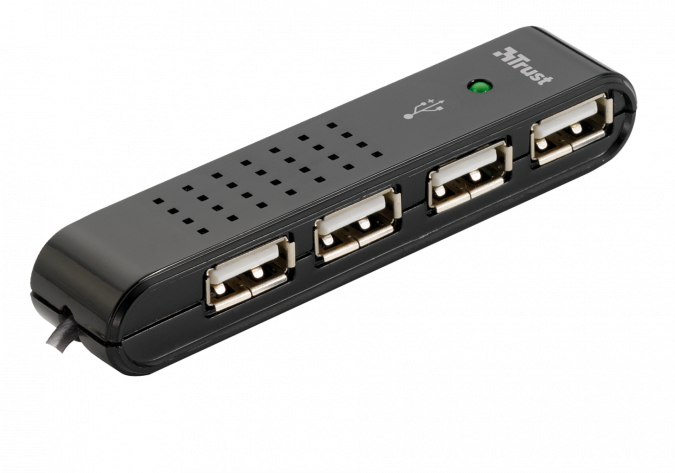 Разветвитель Trust VECCO 4 PORT USB 2.0 MINI HUB