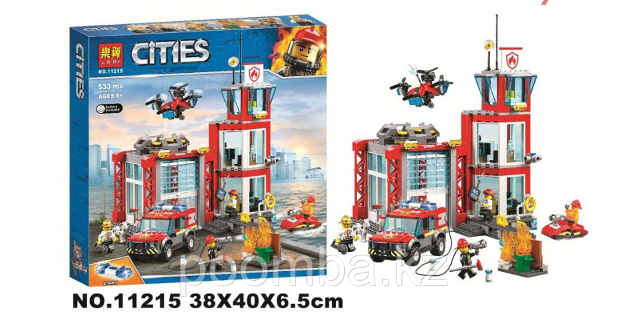 Конструктор BELA 11215 City " Пожарное депо" (аналог LEGO 60215)
