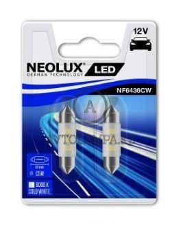 Лампа C5W (0,5W LED 6000K 36mm NF6436CW-02B NEOLUX Festoon