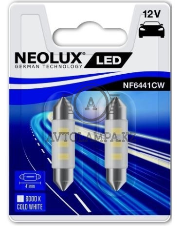 Лампа C5W (0,5W LED 6000K 41mm NF6441CW-02B NEOLUX Festoon