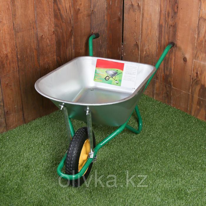 Тачка садово-строительная, одноколёсная: груз/п 160 кг, объём 90 л, пневмоколесо 360 мм, кузов 0,7 мм