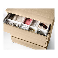 Комод с 4 ящиками МАЛЬМ дубовый шпон беленый ИКЕА, IKEA, фото 2