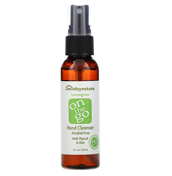 Mild By Nature, On the Go, Hand Cleanser, Alcohol-Free, Lemongrass, 2 fl oz (60 ml)