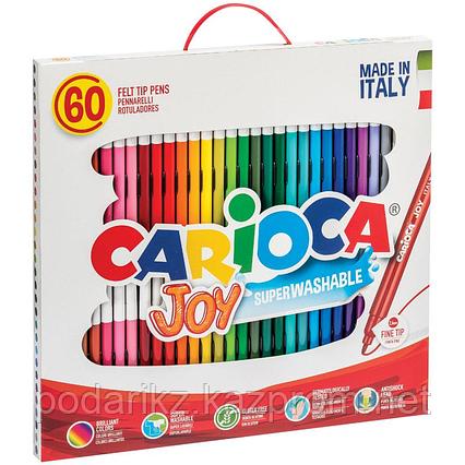 Фломастеры Carioca "Joy", 60шт., 30цв., смываемые, картон, пластиковая ручка