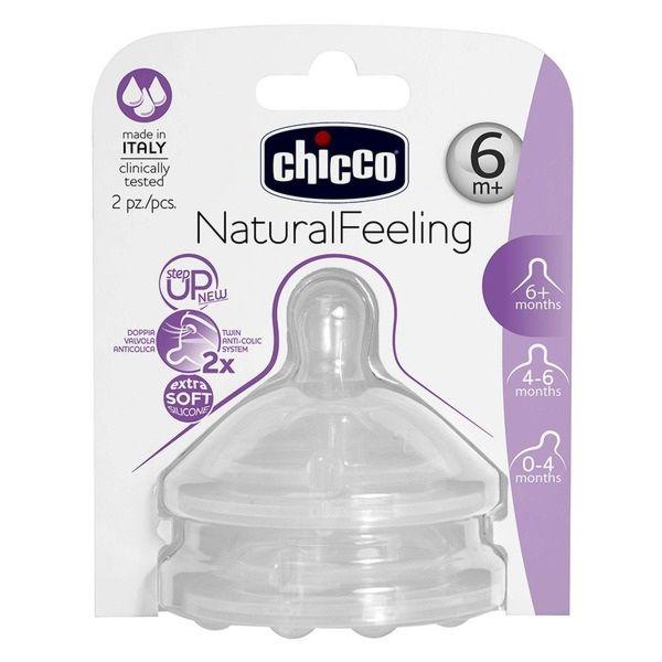 Соска для бутылочки Chicco Natural Feeling  для каш 6м+ 2 шт