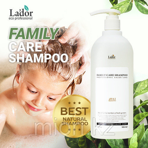 Профессиональный шампунь без силиконов и парабенов для всей семьи  LADOR Family Care Shampoo