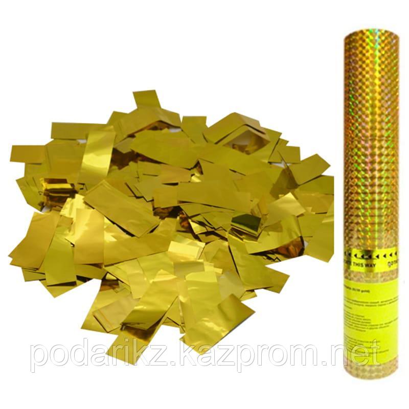 Хлопушка пневматическая ПатиБум, 30см, в пластиковой тубе, золотое конфетти  ПатиБум