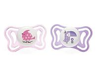 Пустышка силиконовая Chicco Physio LIGHT 2м+ 2 шт GIRL