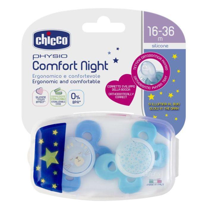 Пустышка силиконовая Chicco Comfort LUMI B 16м+, 2шт