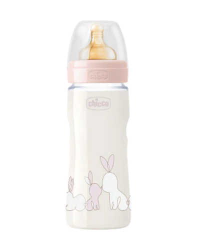 Бутылочка для кормления Chicco Original Touch 330 мл, латекс, роз. 4м+