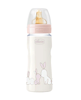 Бутылочка для кормления Chicco Original Touch 330 мл, латекс, роз. 4м+