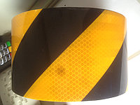 Лента световозвращающая черно-желтая для транспорта и обозначения
