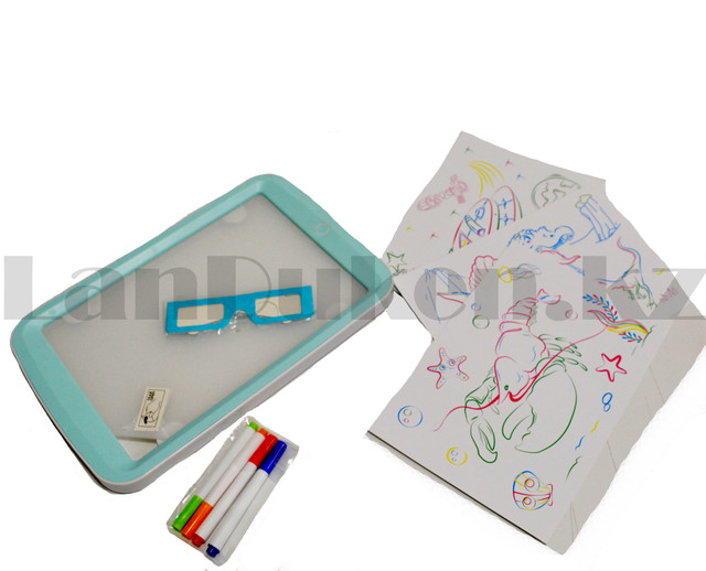Планшет для рисования 3D Magic Drawing Board c 3D очками светящийся ...