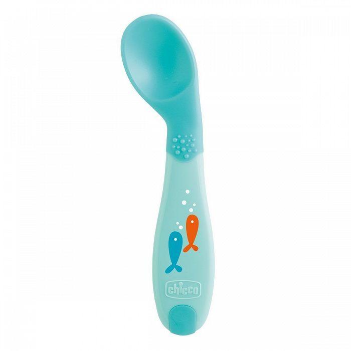Ложка Chicco Baby's First Spoon голубая 8м+