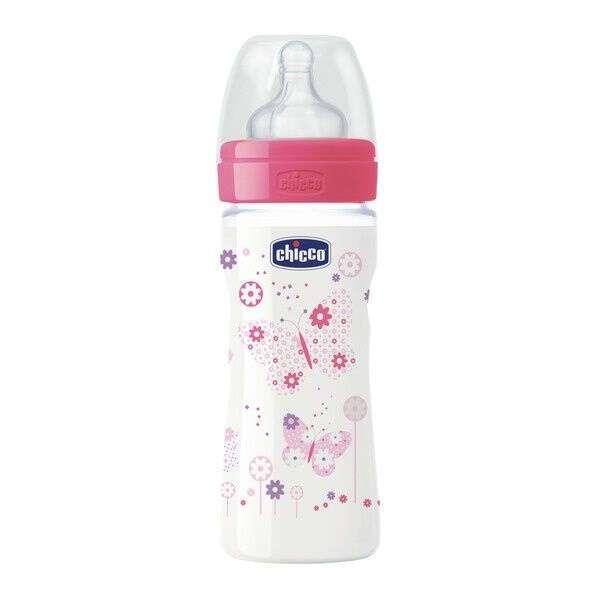 Бутылочка для кормления Chicco Wellbeing "ADJ GIRL" 250мл силикон