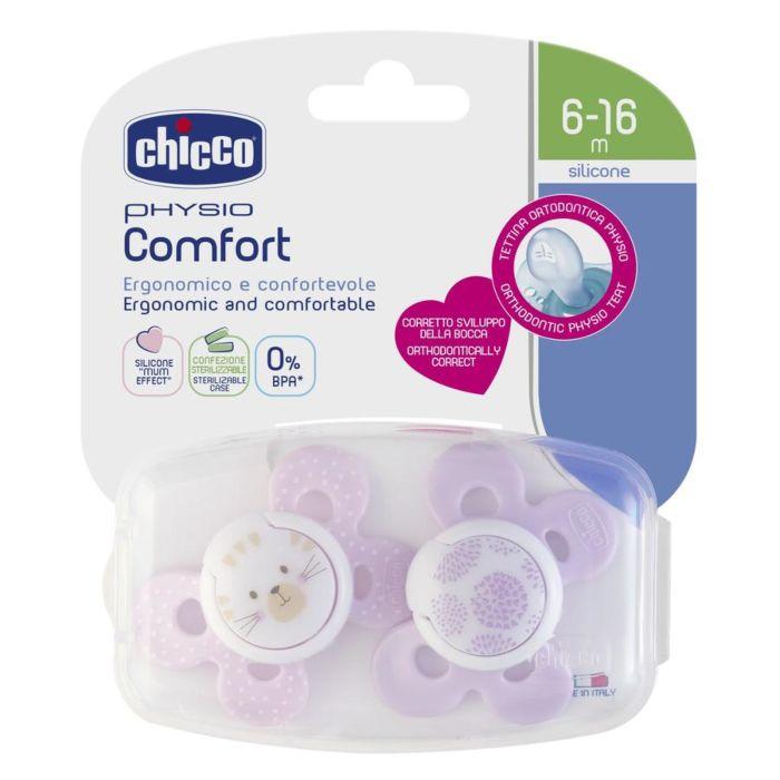 Пустышка силиконовая Chicco Physio Comfort Girl 6м+, 2 шт